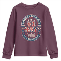 VE Day 80th Anniversary Youth Sweatshirt 2025 Patriotic WWII Remembrance Vintage