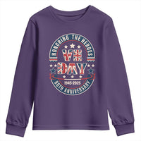 VE Day 80th Anniversary Youth Sweatshirt 2025 Patriotic WWII Remembrance Vintage