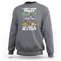 Funny Fishing Sweatshirt I Can't Work Today My Arm Is In A Cast Fishing Skeleton Fishing Gag Gift for Men Fishermen - Wonder Print Shop