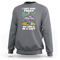 Funny Fishing Sweatshirt I Can't Work Today My Arm Is In A Cast Fishing Skeleton Fishing Gag Gift for Men Fishermen - Wonder Print Shop