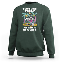 Funny Fishing Sweatshirt I Can't Work Today My Arm Is In A Cast Fishing Skeleton Fishing Gag Gift for Men Fishermen - Wonder Print Shop