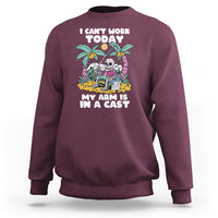 Funny Fishing Sweatshirt I Can't Work Today My Arm Is In A Cast Fishing Skeleton Fishing Gag Gift for Men Fishermen - Wonder Print Shop