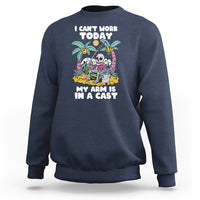 Funny Fishing Sweatshirt I Can't Work Today My Arm Is In A Cast Fishing Skeleton Fishing Gag Gift for Men Fishermen - Wonder Print Shop