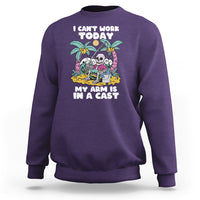 Funny Fishing Sweatshirt I Can't Work Today My Arm Is In A Cast Fishing Skeleton Fishing Gag Gift for Men Fishermen - Wonder Print Shop