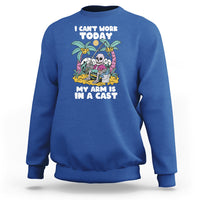 Funny Fishing Sweatshirt I Can't Work Today My Arm Is In A Cast Fishing Skeleton Fishing Gag Gift for Men Fishermen - Wonder Print Shop