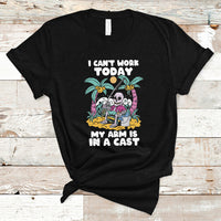 Funny Fishing T Shirt I Can't Work Today My Arm Is In A Cast Fishing Skeleton Fishing Gag Gift for Men Fishermen - Wonder Print Shop