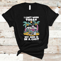 Funny Fishing T Shirt I Can't Work Today My Arm Is In A Cast Fishing Skeleton Fishing Gag Gift for Men Fishermen - Wonder Print Shop