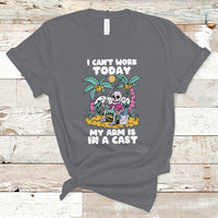 Funny Fishing T Shirt I Can't Work Today My Arm Is In A Cast Fishing Skeleton Fishing Gag Gift for Men Fishermen - Wonder Print Shop