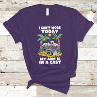 Funny Fishing T Shirt I Can't Work Today My Arm Is In A Cast Fishing Skeleton Fishing Gag Gift for Men Fishermen - Wonder Print Shop