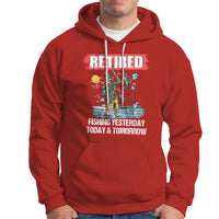 Funny Fishing Hoodie Retired Fishing Yesterday Today and Tomorrow Funny Fishing Skeleton Officially Retirement Funny Fishing Gifts For Men Fisherman Fishing Buddy - Wonder Print Shop