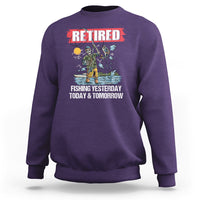 Funny Fishing Sweatshirt Retired Fishing Yesterday Today and Tomorrow Funny Fishing Skeleton Officially Retirement Funny Fishing Gifts For Men Fisherman Fishing Buddy - Wonder Print Shop