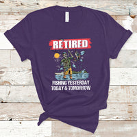 Funny Fishing T Shirt Retired Fishing Yesterday Today and Tomorrow Funny Fishing Skeleton Officially Retirement Funny Fishing Gifts For Men Fisherman Fishing Buddy - Wonder Print Shop