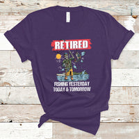 Funny Fishing T Shirt Retired Fishing Yesterday Today and Tomorrow Funny Fishing Skeleton Officially Retirement Funny Fishing Gifts For Men Fisherman Fishing Buddy - Wonder Print Shop