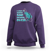 Funny Fishing Sweatshirt I Like It When She Bends Over But I Love It When She Tugs On My Worm And Swallows Funny Fisherman Fishing Gag Gift for Men Angler - Wonder Print Shop