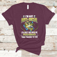 Funny Fishing T Shirt I'm Not Anti-Social I'd Just Rather Be Fishing Than Talking To You Funny Fisherman Fishing Gag Gift for Men Women Angler - Wonder Print Shop