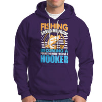 Funny Fishing Hoodie Fishing Save Me Now I'm Just A Hooker Funny American Fisherman Fishing Gift For Men Women Fisherman - Wonder Print Shop