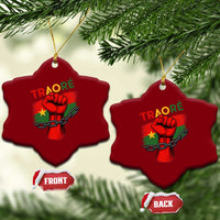 Traoré 2025 Burkina Faso Flag Ceramic Ornament Raised Fist Broken Chains - Wonder Print Shop