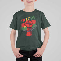 Traoré 2025 Burkina Faso Flag T Shirt For Kid Raised Fist Broken Chains