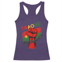 Traoré 2025 Burkina Faso Flag Racerback Tank Top Raised Fist Broken Chains