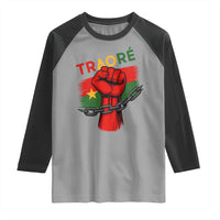 Traoré 2025 Burkina Faso Flag Raglan Shirt Raised Fist Broken Chains