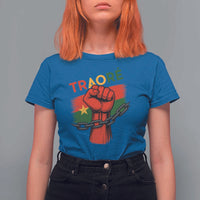 Traoré 2025 Burkina Faso Flag T Shirt For Women Raised Fist Broken Chains