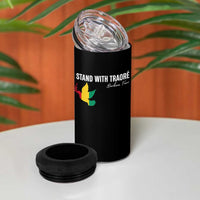 I Stand With Traoré 4 in 1 Can Cooler Tumbler Burkina Faso Peace Dove