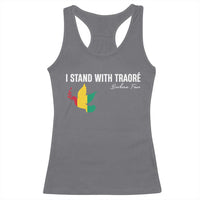 I Stand With Traoré Racerback Tank Top Burkina Faso Peace Dove