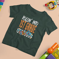Rolling Into 1st Grade T Shirt For Kid Skateboard Skating Boys Back To School - Wonder Print Shop