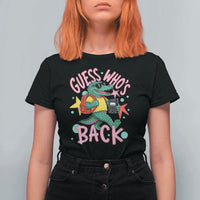 Funny Retro Alligator First Day of School T Shirt For Women Guess Who is Back Cute Kids Gift