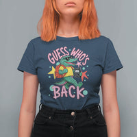 Funny Retro Alligator First Day of School T Shirt For Women Guess Who is Back Cute Kids Gift