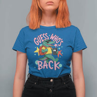 Funny Retro Alligator First Day of School T Shirt For Women Guess Who is Back Cute Kids Gift