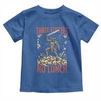 Funny Coffee Lover Fantasy Knight Graphic Toddler T Shirt Three Coffees No Lunch Work Humor Dark Fantasy Parody