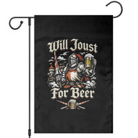 Funny Medieval Knight Drinking Humor Garden Flag Will Joust For Beer Vintage Renaissance Faire