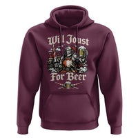 Funny Medieval Knight Drinking Humor Hoodie Will Joust For Beer Vintage Renaissance Faire