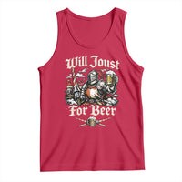 Funny Medieval Knight Drinking Humor Tank Top Will Joust For Beer Vintage Renaissance Faire