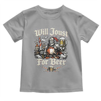 Funny Medieval Knight Drinking Humor Toddler T Shirt Will Joust For Beer Vintage Renaissance Faire