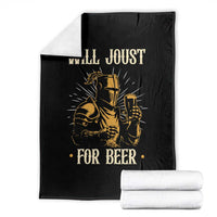 Funny Medieval Knight Drinking Festival Humor Throw Blanket Will Joust For Beer Renaissance Faire