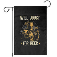 Funny Medieval Knight Drinking Festival Humor Garden Flag Will Joust For Beer Renaissance Faire