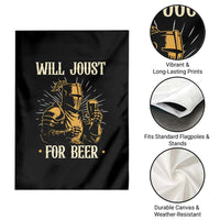 Funny Medieval Knight Drinking Festival Humor Garden Flag Will Joust For Beer Renaissance Faire