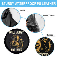 Funny Medieval Knight Drinking Festival Humor Spare Tire Cover Will Joust For Beer Renaissance Faire