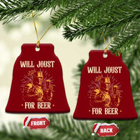 Funny Medieval Knight Drinking Festival Humor Ceramic Ornament Will Joust For Beer Renaissance Faire