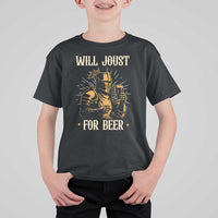 Funny Medieval Knight Drinking Festival Humor T Shirt For Kid Will Joust For Beer Renaissance Faire