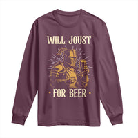 Funny Medieval Knight Drinking Festival Humor Long Sleeve Shirt Will Joust For Beer Renaissance Faire