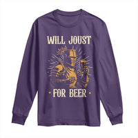 Funny Medieval Knight Drinking Festival Humor Long Sleeve Shirt Will Joust For Beer Renaissance Faire