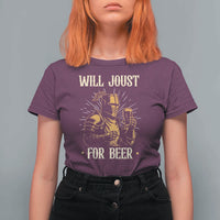 Funny Medieval Knight Drinking Festival Humor T Shirt For Women Will Joust For Beer Renaissance Faire