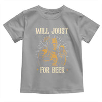 Funny Medieval Knight Drinking Festival Humor Toddler T Shirt Will Joust For Beer Renaissance Faire