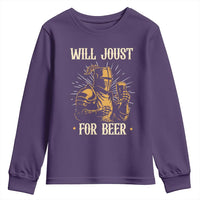 Funny Medieval Knight Drinking Festival Humor Youth Sweatshirt Will Joust For Beer Renaissance Faire