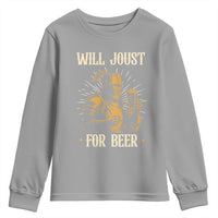 Funny Medieval Knight Drinking Festival Humor Youth Sweatshirt Will Joust For Beer Renaissance Faire