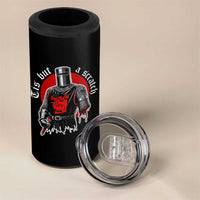 Funny One Arm Knight Medieval 4 in 1 Can Cooler Tumbler Tis But A Scratch Classic Dark Humor Parody
