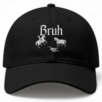 Funny Bruh Medieval Jousting Fallen Knight Graphic Baseball Cap Sarcastic Renaissance Faire Meme